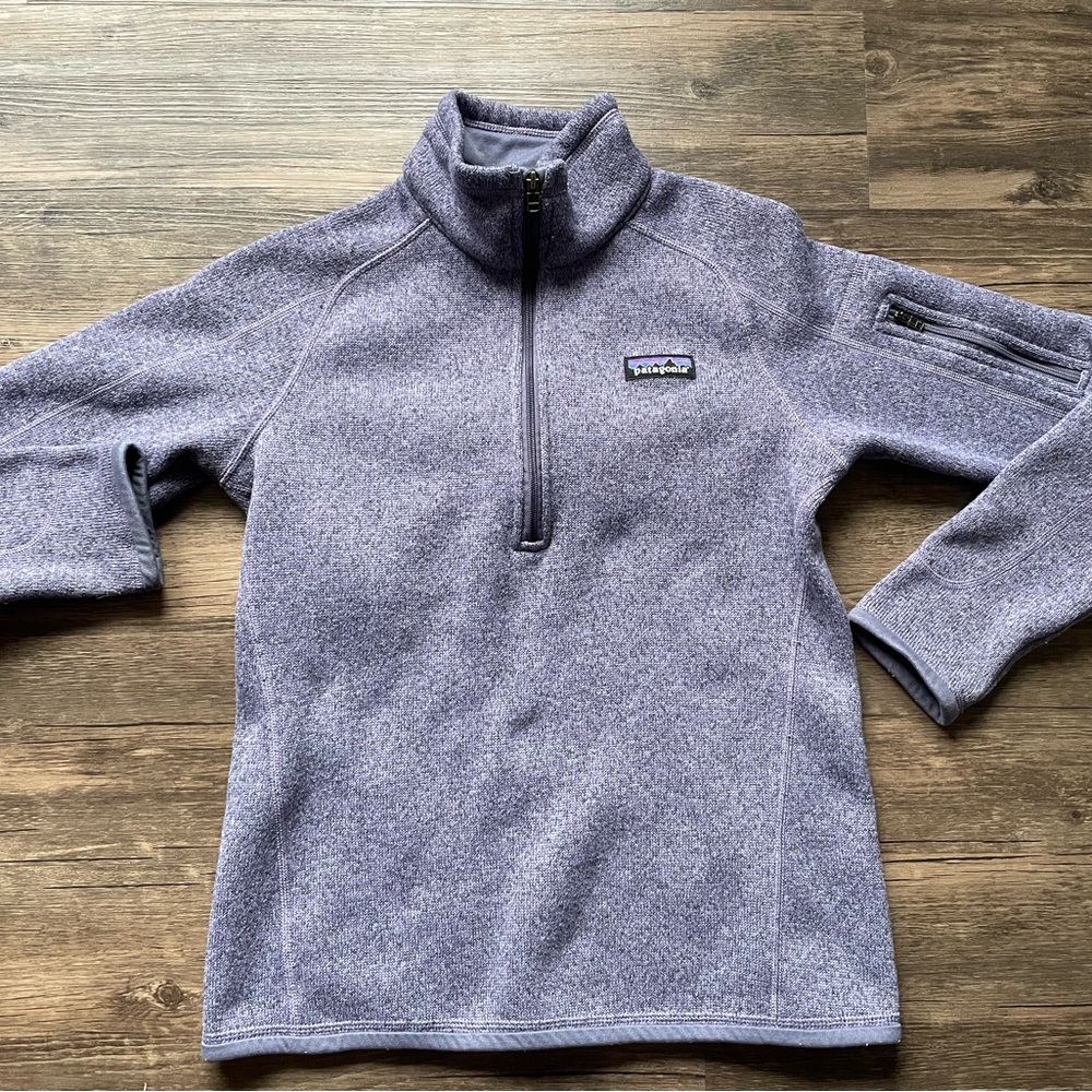 Patagonia Women Better Sweater 1/4 Zip Jacket Light Purple Violet XS